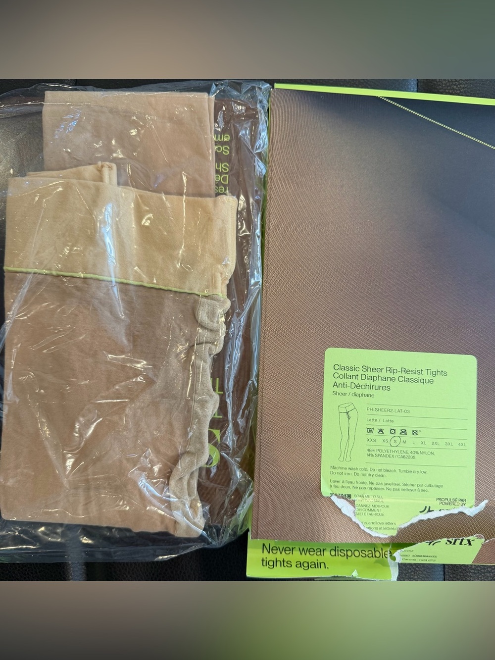 Sheertex Latte Nude Classic Sheer Rip-Resist Tights - Picture 3 of 3